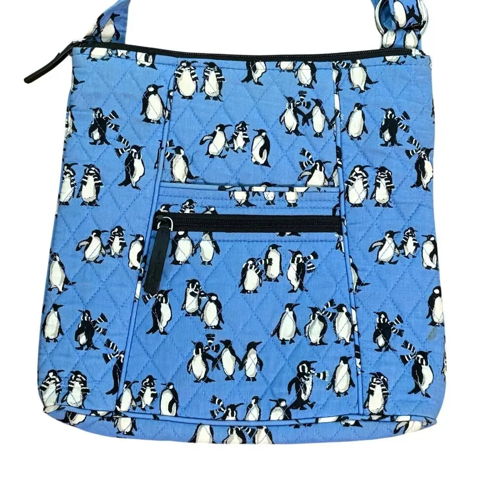 Vera Bradley Playful Penguins Light Blue Crossbody Shoulder Bag w/ Coin Holder - Picture 5 of 9
